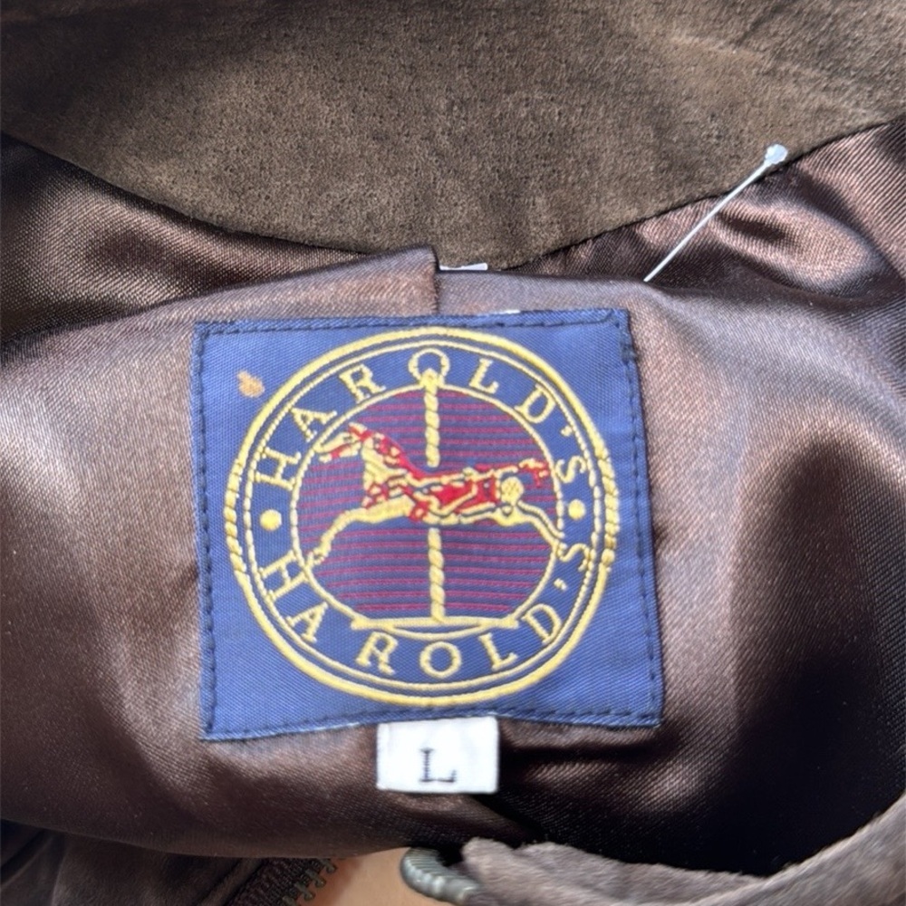 Harold’s Vintage Genuine Suede Leather Vest Brown Zip Western Boho Womens L - Picture 13 of 13